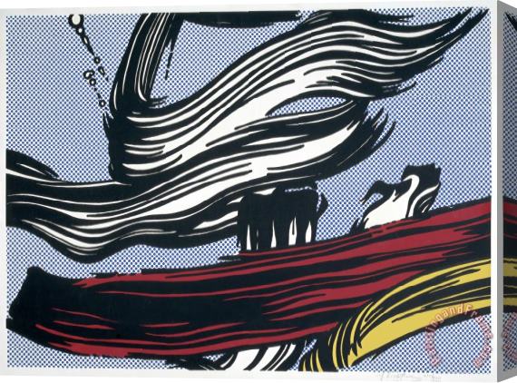 Roy Lichtenstein Brushstrokes, Signed, 1967 Stretched Canvas Painting / Canvas Art