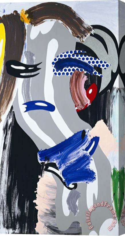 Roy Lichtenstein Gray Head, 1986 Stretched Canvas Painting / Canvas Art