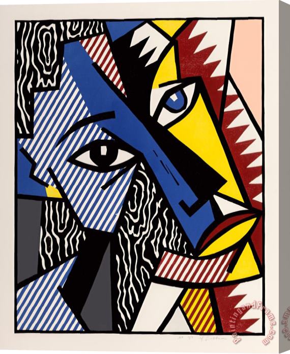 Roy Lichtenstein Head, From Expressionists Woodcuts, 1980 Stretched Canvas Painting / Canvas Art