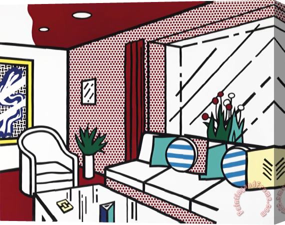 Roy Lichtenstein Living Room, From Interior Series, 1990 Stretched Canvas Print / Canvas Art