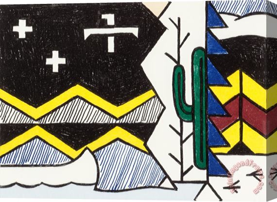Roy Lichtenstein Night Scene, 1980 Stretched Canvas Print / Canvas Art