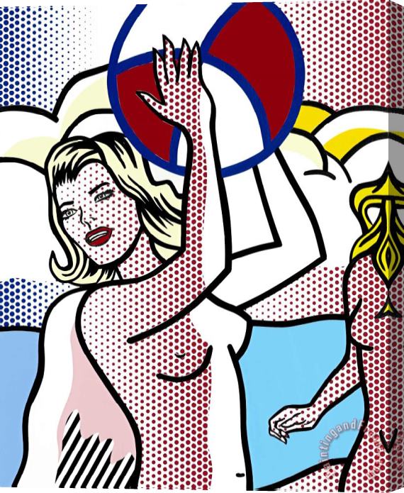 Roy Lichtenstein Nude with Beach Ball, 1994 Stretched Canvas Print / Canvas Art
