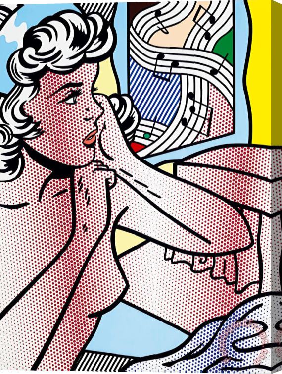 Roy Lichtenstein Nude with Joyous Painting, 1994 Stretched Canvas Print / Canvas Art