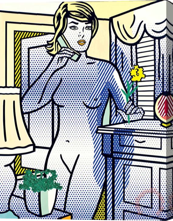 Roy Lichtenstein Nude with Yellow Flower, 1994 Stretched Canvas Print / Canvas Art