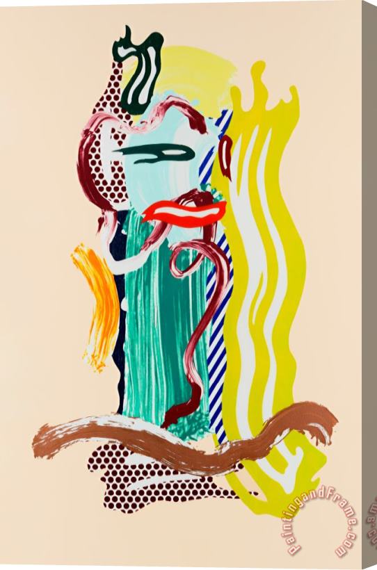 Roy Lichtenstein Portrait, From Brushstroke Figures Series, 1989 Stretched Canvas Print / Canvas Art