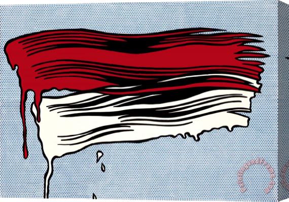 Roy Lichtenstein Red And White Brushstrokes, 1965 Stretched Canvas Painting / Canvas Art