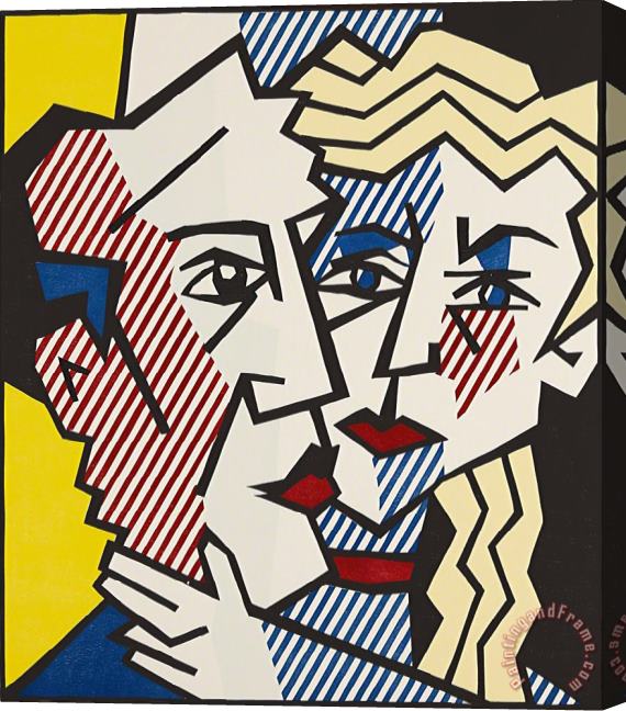 Roy Lichtenstein The Couple, From Expressionist Woodcut Series, 1980 Stretched Canvas Print / Canvas Art