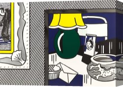 1984 Canvas Prints - Two Paintings, Green Lamp (from The Paintings Series), 1984 by Roy Lichtenstein