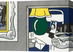 1984 Canvas Prints - Two Paintings Green Lamp, From Paintings Series, 1984 by Roy Lichtenstein