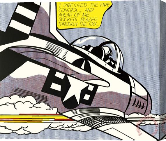 Roy Lichtenstein Whaam Panel 1 of 2 Stretched Canvas Painting / Canvas Art