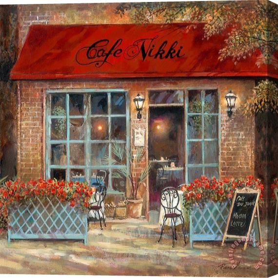 Ruane Manning Cafe Nikki Stretched Canvas Painting / Canvas Art