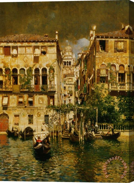 Rubens Santoro Leaving a Residence on The Grand Canal Stretched Canvas Print / Canvas Art