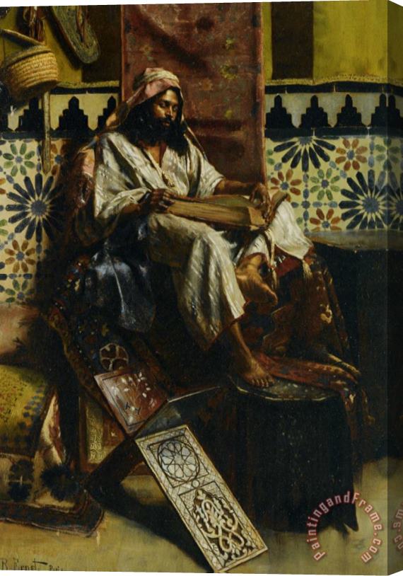 Rudolf Ernst Studying The Koran Stretched Canvas Print / Canvas Art