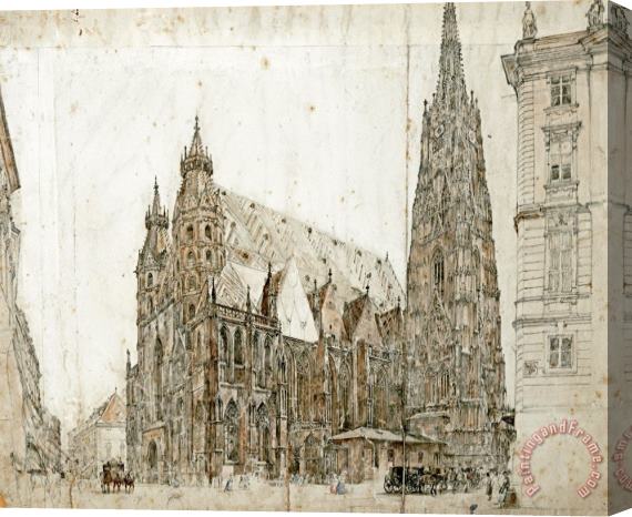 Rudolf Von Alt St. Stephen's Cathedral, Vienna Stretched Canvas Print / Canvas Art