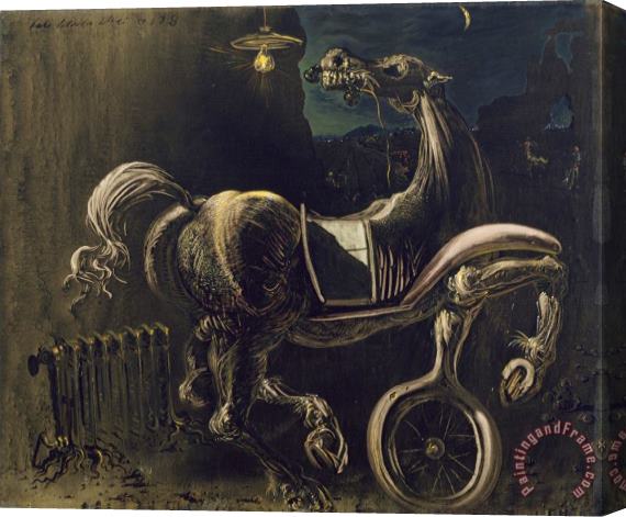 Salvador Dali Debris of an Automobile Giving Birth to a Blind Horse Biting a Telephone. 1938 Stretched Canvas Painting / Canvas Art