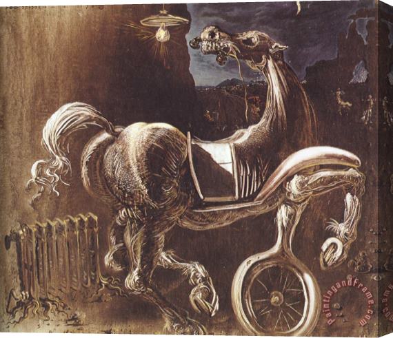 Salvador Dali Debris of an Automobile Giving Birth to a Blind Horse Biting a Telephone Stretched Canvas Painting / Canvas Art