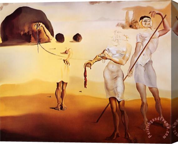 Salvador Dali Enchanted Beach with Three Fluid Graces II Stretched Canvas Print / Canvas Art
