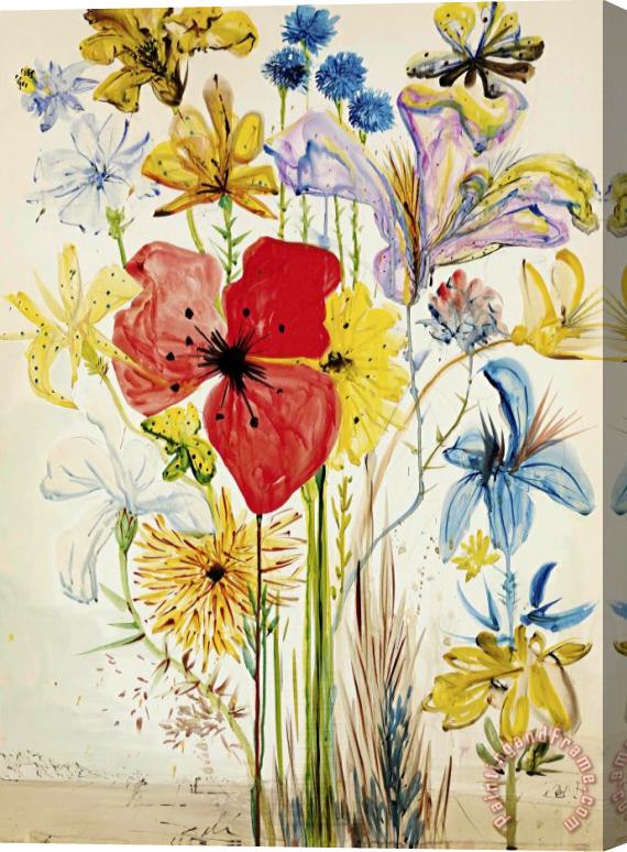 Salvador Dali Fleurs D'ete Dans Un Paysage Surrealiste, 1953 Stretched Canvas Print / Canvas Art