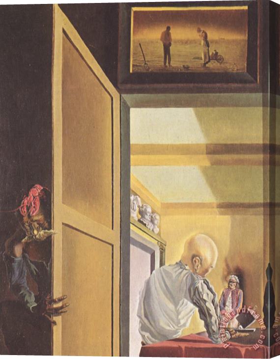 Salvador Dali Gala And The Angelus of Millet Before The Imminent Arrival of The Conical Anamorphoses Stretched Canvas Painting / Canvas Art