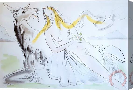 Salvador Dali Le Viol D'europe (the Rape of Europa), 1971 Stretched Canvas Painting / Canvas Art