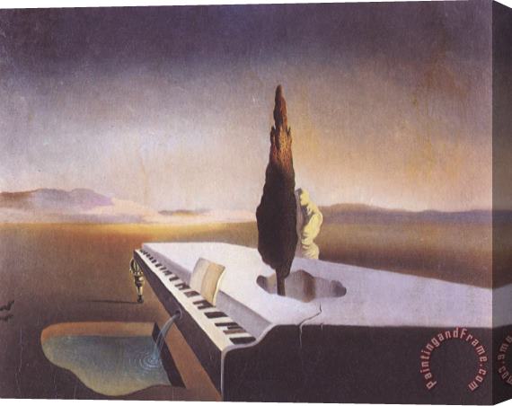 Salvador Dali Necrophiliac Fountain Flowing From a Grand Piano 1933 Stretched Canvas Print / Canvas Art