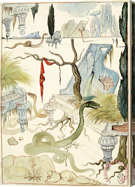 Salvador Dali Sans Titre, Le Piano Steinweg Et Le Boa, 1946 Stretched Canvas Print / Canvas Art