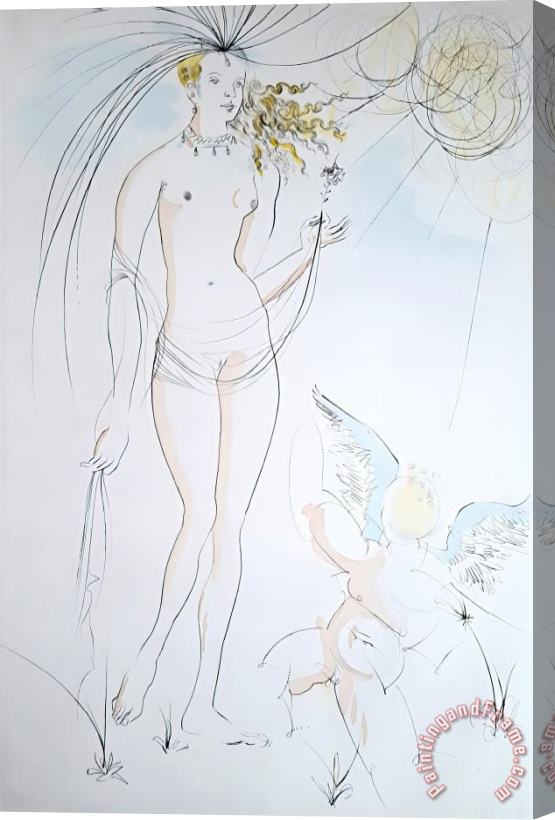 Salvador Dali Venus Et L'amour (venus And Cupid), 1971 Stretched Canvas Painting / Canvas Art