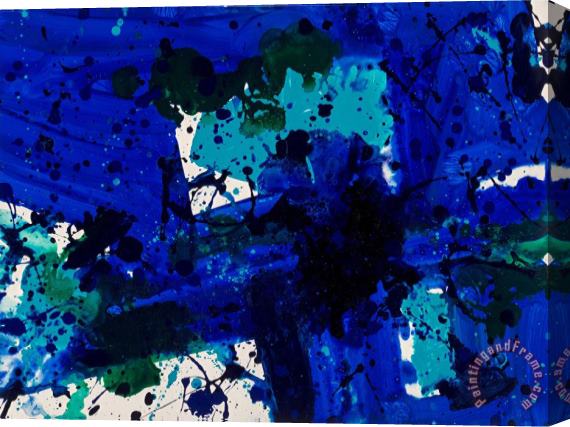 Sam Francis Blue Cross, 1979 (sf79 322) Stretched Canvas Painting / Canvas Art