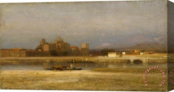 Samuel Colman On The Viga, Outskirts of The City of Mexico Stretched Canvas Print / Canvas Art