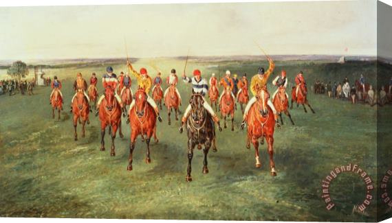 Samuel Henry Alken The Finish of the Two Thousand Guineas at Newmarket Stretched Canvas Painting / Canvas Art