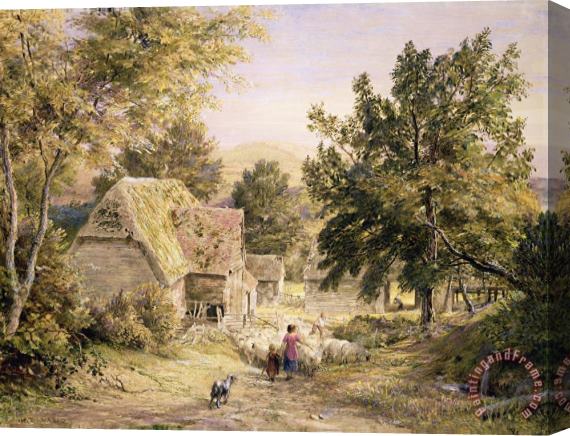 Samuel Palmer A Farmyard near Princes Risborough Stretched Canvas Print / Canvas Art
