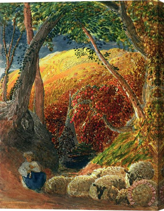 Samuel Palmer The Magic Apple Tree Stretched Canvas Painting / Canvas Art