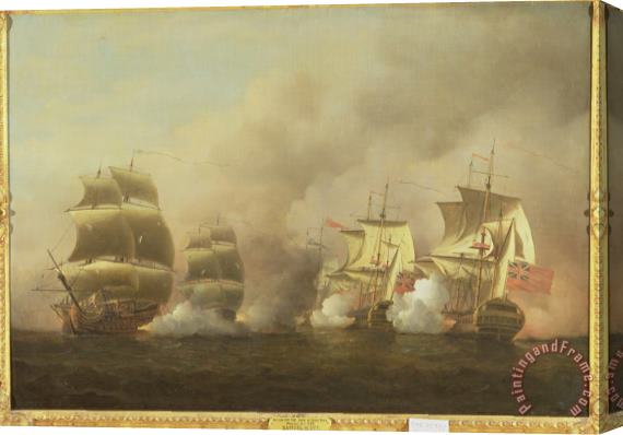 Samuel Scott Action Off the Cape of Good Hope Stretched Canvas Print / Canvas Art