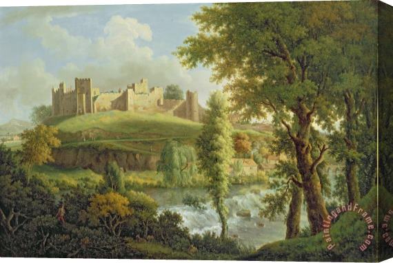 Samuel Scott Ludlow Castle with Dinham Weir Stretched Canvas Painting / Canvas Art