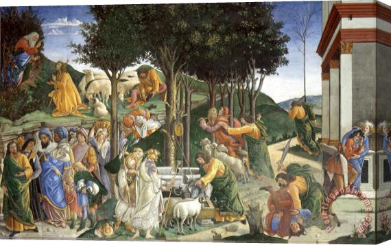 Sandro Botticelli Events in The Life of Moses Stretched Canvas Painting / Canvas Art