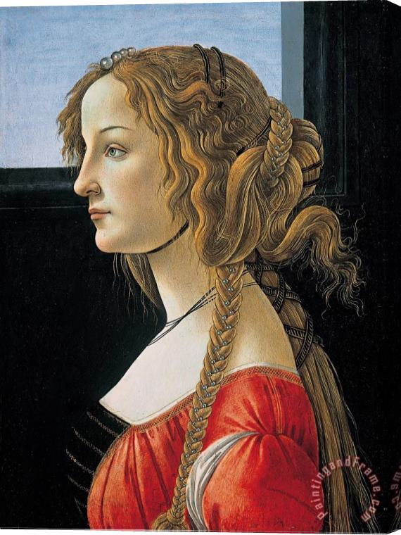 Sandro Botticelli Portrait Of A Young Woman Stretched Canvas Painting / Canvas Art