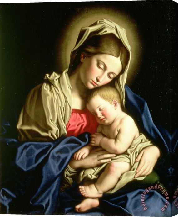 Sassoferrato Madonna And Child Stretched Canvas Print / Canvas Art