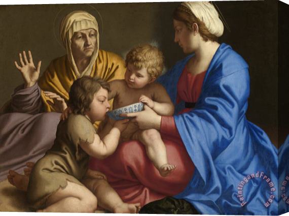 Sassoferrato Virgin And Child with St Elizabeth And The Child Baptist Stretched Canvas Painting / Canvas Art