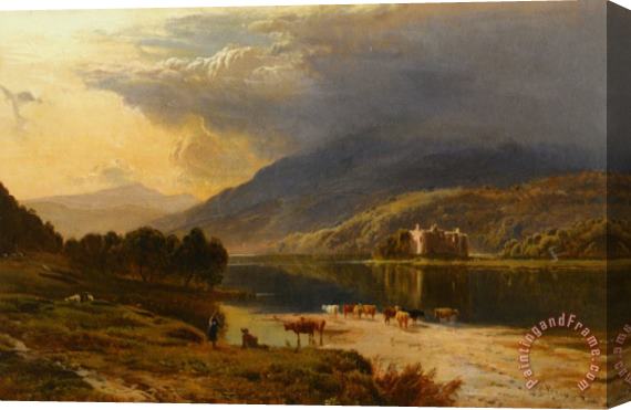 Sidney Richard Percy Kilchum Castle Loch Awe Stretched Canvas Painting / Canvas Art