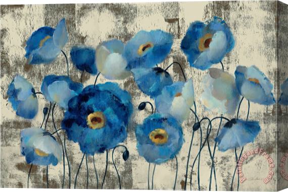 Silvia Vassileva Aquamarine Floral Stretched Canvas Painting / Canvas Art