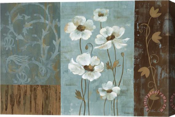 Silvia Vassileva Blue Iridescent Anemones Stretched Canvas Print / Canvas Art