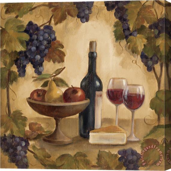 Silvia Vassileva Wine And Cheese I Stretched Canvas Painting / Canvas Art
