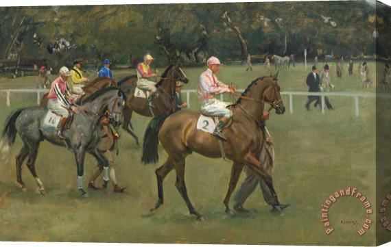 Sir Alfred James Munnings Going Out at Kempton Stretched Canvas Painting / Canvas Art