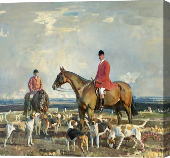 Sir Alfred James Munnings The Seventh Earl of Bathurst, M.f.h. of The V.w.h. with Will Boore, Huntsman Stretched Canvas Painting / Canvas Art