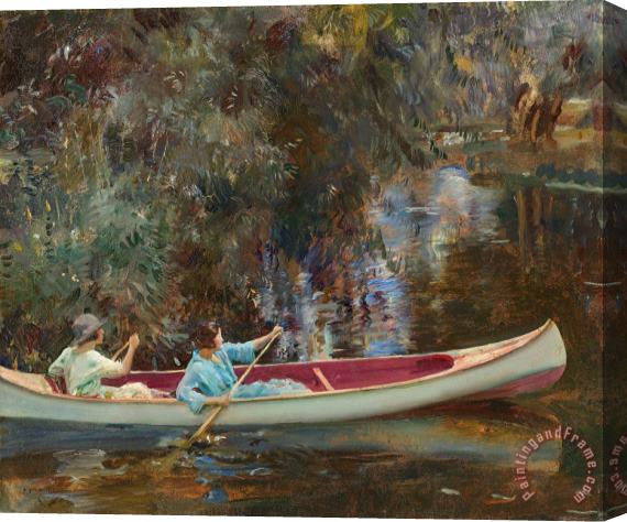 Sir Alfred James Munnings The White Canoe Stretched Canvas Painting / Canvas Art