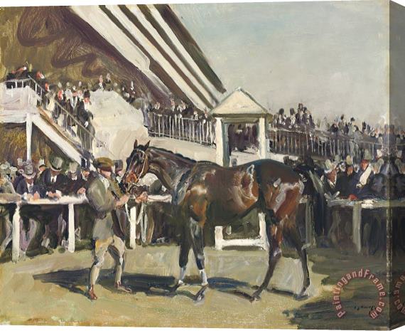 Sir Alfred James Munnings Unsaddling at Epsom, a Study Stretched Canvas Painting / Canvas Art
