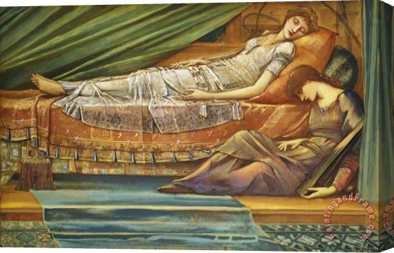 Sir Edward Burne-Jones The Sleeping Princess Stretched Canvas Painting / Canvas Art