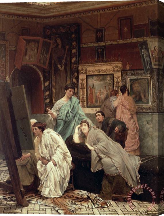 Sir Lawrence Alma-Tadema A Collector of Pictures at the Time of Augustus Stretched Canvas Painting / Canvas Art