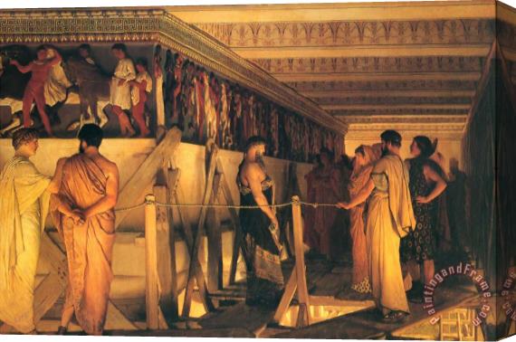 Sir Lawrence Alma-Tadema Phidias Showing The Frieze of The Parthenon to His Friends Stretched Canvas Print / Canvas Art
