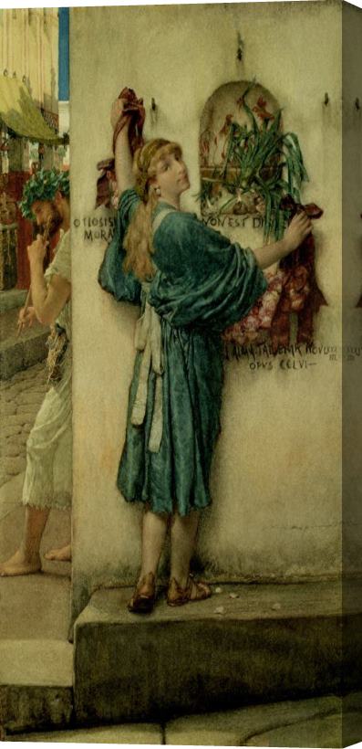 Sir Lawrence Alma-Tadema The Street Altar Stretched Canvas Print / Canvas Art